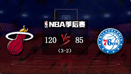 NBA简报:热火再胜76人3-2 巴特勒23+9+6 哈登14+6 斯特鲁斯19+10