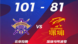 CBA简报:北控101-81大胜深圳 张帆26+5 高登18分