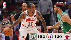 NBA简报:公牛120-102终结绿军 德罗赞23+5  獭兔26+8