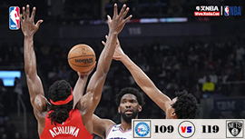 NBA简报:76人109-119不敌猛龙 特伦特27分 恩比德31分