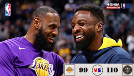 NBA简报:掘金110-99湖人 约基奇31+13+9 詹姆斯19分&8失误