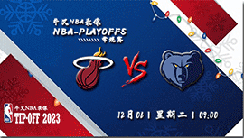 2022年12月06日 NBA常规赛 热火vs灰熊 全场录像回放