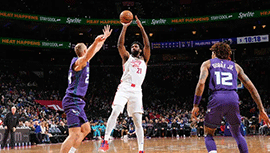 NBA简报:76人131-113大胜黄蜂 恩比德53+12 哈登19+9+16