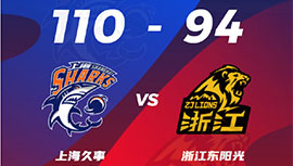 CBA简报:上海轻110-94战胜广厦 王哲林20+16 刘正清22分