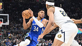 NBA战报:雄鹿107-99战胜掘金 字母哥33+14 戈登26+13