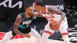 NBA简报:公牛129-121险胜开拓者 拉文36+6+5 利拉德40分