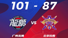 CBA简报:广州101-87大胜北控 崔永熙18分 张帆20+6