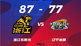 CBA简报:广厦87-77险胜辽宁 孙铭徽33+6+6 赵继伟11+10