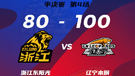 CBA简报:辽宁100-80击败广厦 张镇麟23+7 赵继伟17+11+4断