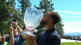NBA球星斯蒂芬-库里赢得高尔夫美国世纪锦标赛冠军