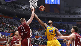 篮球世界杯简报:拉脱维亚104-84胜巴西进8强 格拉祖利斯24+5 扎加斯17分