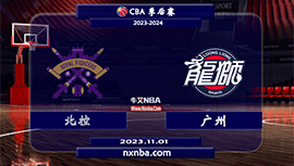 2023年11月01日CBA常规赛 北控vs广州直播比赛前瞻分析