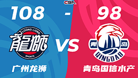 CBA简报:广州108-98击败青岛 焦泊乔23+9 陈盈骏15+8+10