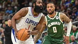 NBA简报:雄鹿113-106逆转快船 利拉德41分 波蒂斯28+16 哈登29+8