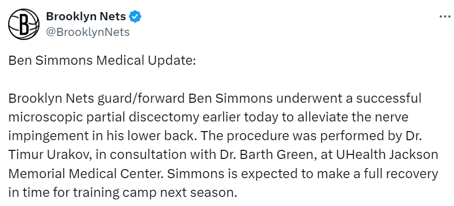 03月15日NBA伤病风波：西蒙斯手术两次 恩比德四月有望复出！