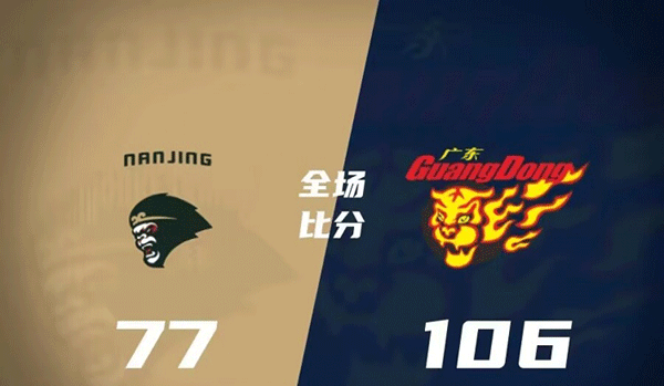 CBA简报:广东106-77大胜同曦 贝兹利25+7 巴顿18+6 徐昕16+6 