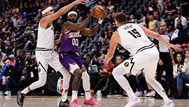 NBA简报:太阳逆转掘金 三巨头休战 约基奇23+14+9