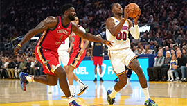 NBA简报：勇士124-106击败鹈鹕 库里缺阵 希尔德28分 莺歌锡安合砍61分