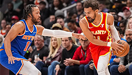 NBA简报:老鹰121-116力克尼克斯 里萨谢新高33分 约翰逊23+15+7 唐斯34+16