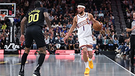 NBA简报:太阳120-112击败爵士 布克31分 比尔24分 科林斯29+11