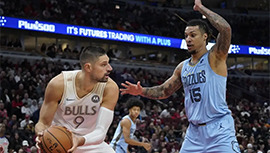 NBA简报：灰熊142-131战胜公牛 小皮蓬新高30+10 韦尔斯26+6 拉文29分