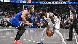 NBA简报:独行侠129-114击溃尼克斯 欧文23+7+6 东莱缺阵 布伦森37+7