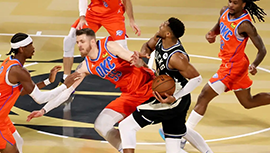 NBA简报:雄鹿97-81击溃雷霆夺得冠军 字母哥26+19+10 利拉德23分 雷霆三分32中5