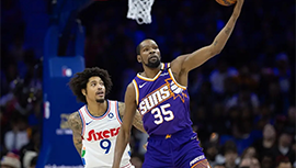 NBA简报:太阳109-99险胜76人 比尔替补25分 马克西31+10 乔治18中5