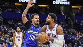 NBA简报:魔术104-99险胜76人 乔治6犯砍25+10+6 班凯罗20+8