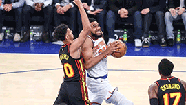 NBA简报:尼克斯加时险胜老鹰 布伦森准绝杀36+8 唐斯44+10 杨38+19