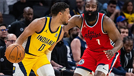 NBA简报:快船111-129不敌步行者 小卡缺阵 哈登31+7+11 哈利伯顿29+12